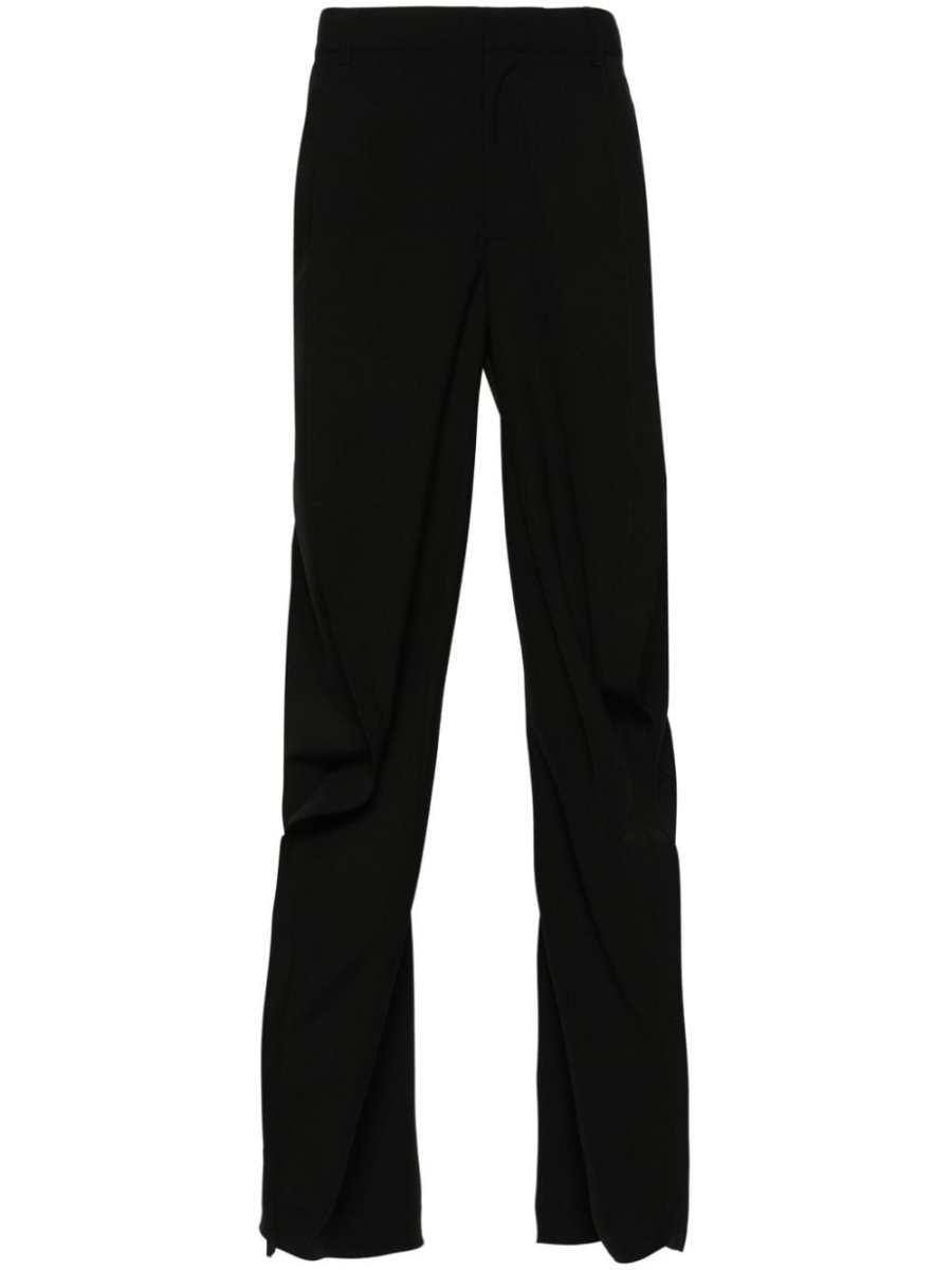 wool tapered trousers