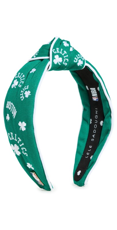 Lele Sadoughi Lele x Boston Celtics Embroidered Headband Celtics Green 300