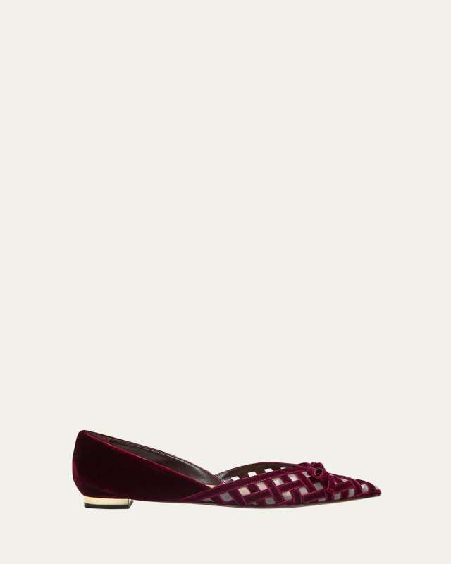Romance Velvet Bow Ballerina Flats
