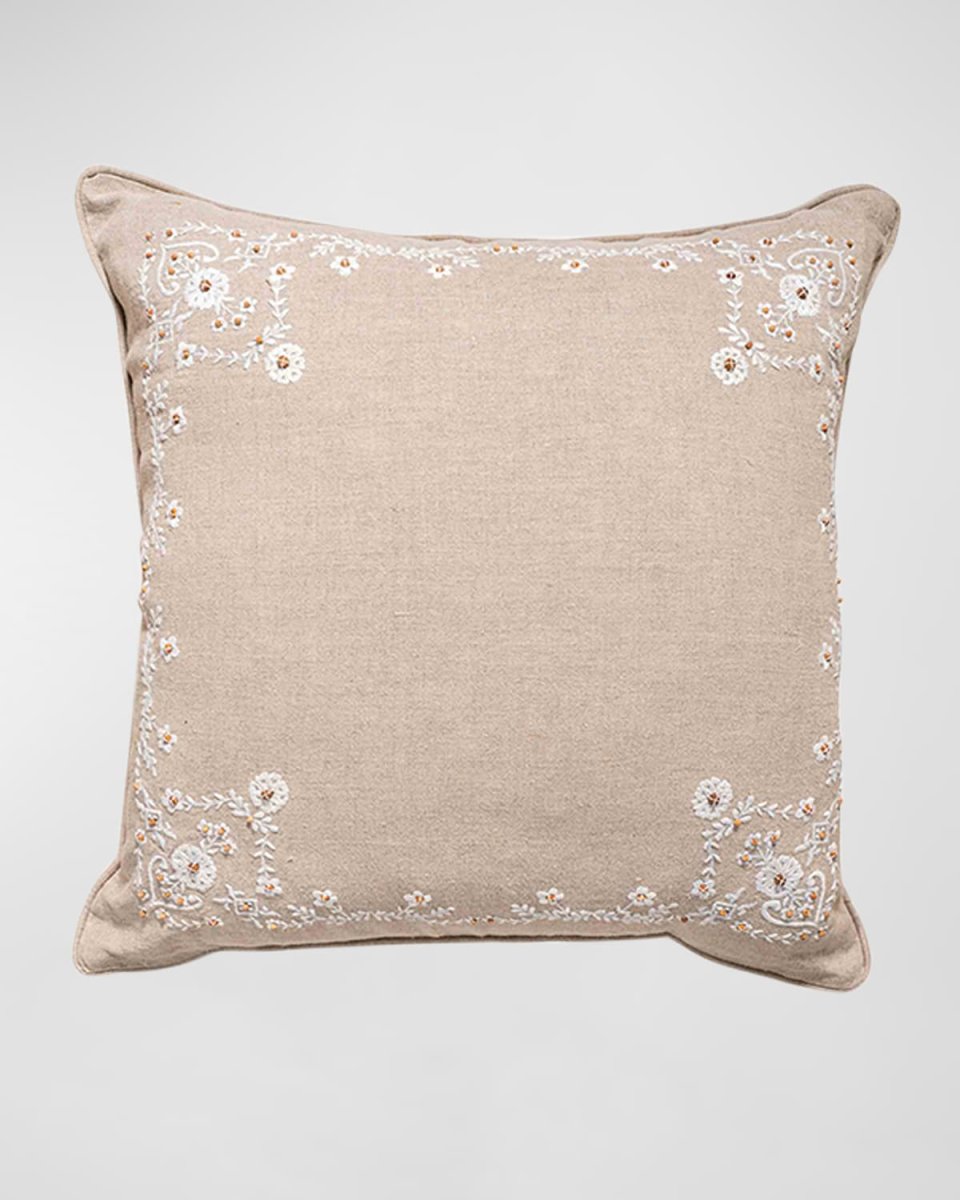 Heidi Embroidered Pillow, 18" Square