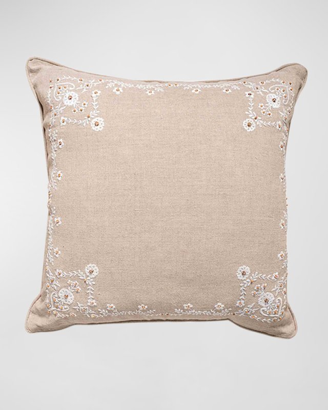 Heidi Embroidered Pillow, 18" Square