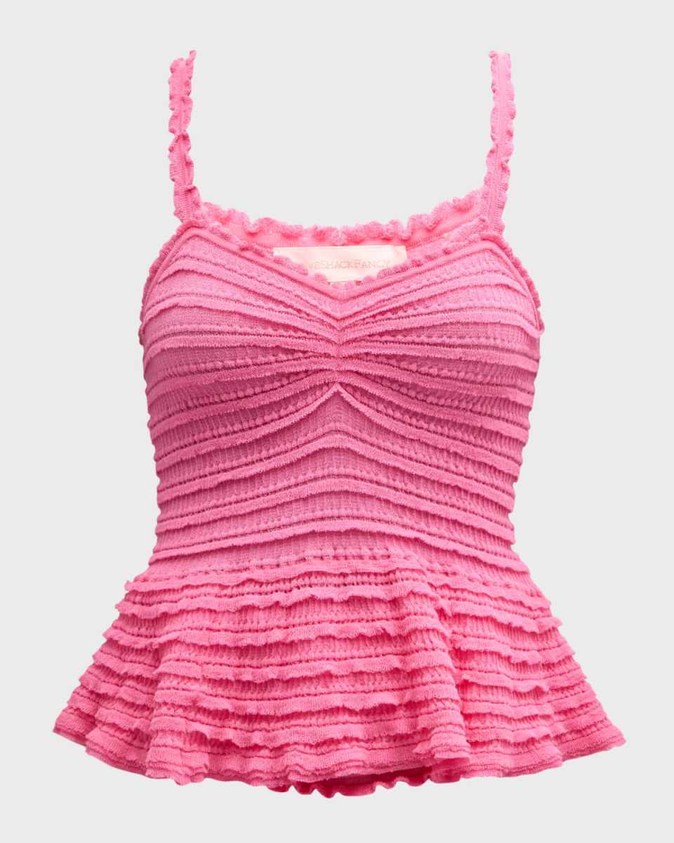 Azami Pleated Frill Peplum Top