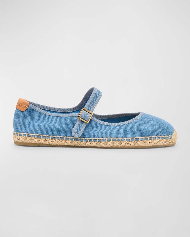 Denim Mary Jane Espadrilles