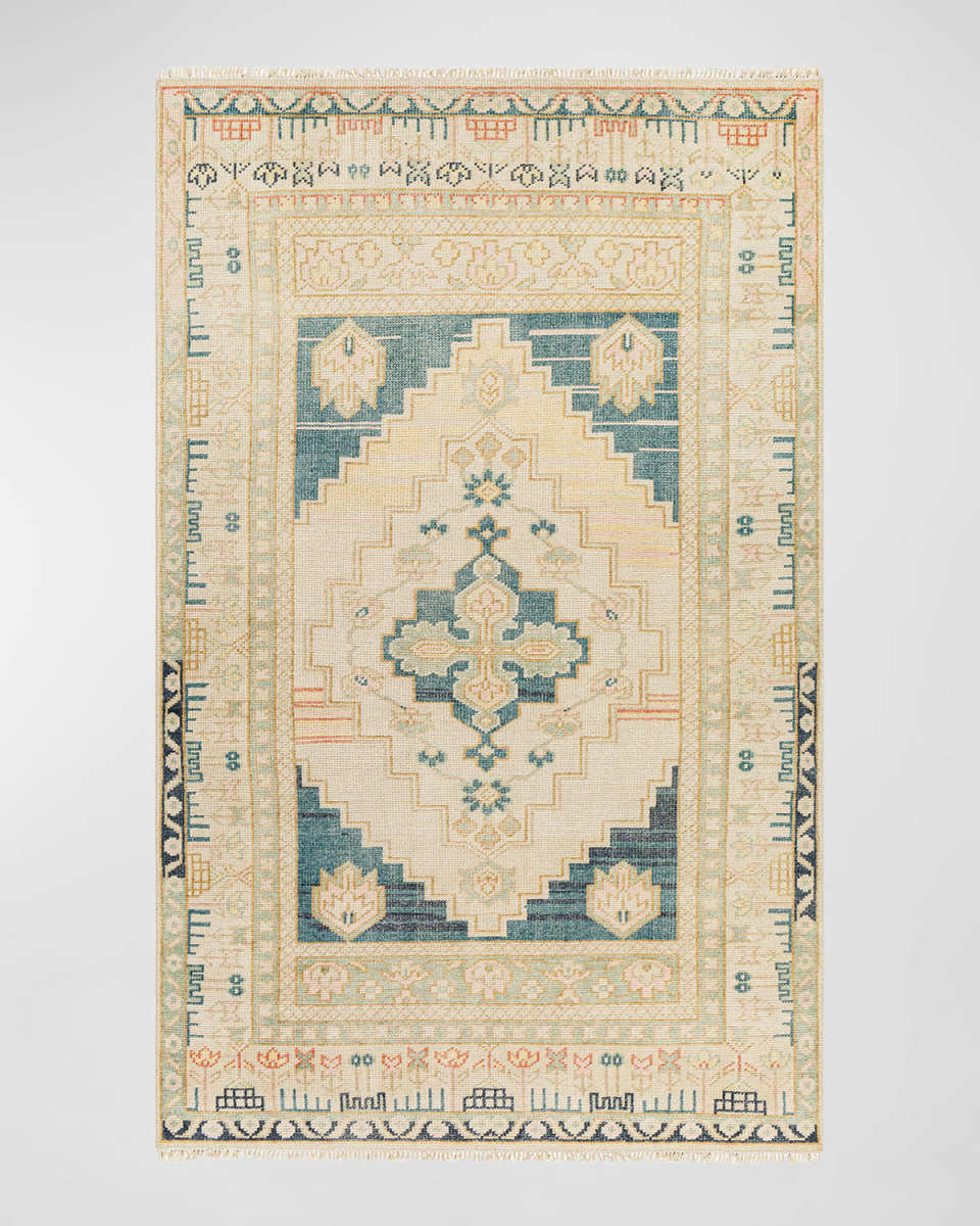 Anadolu Teal Hand-Knotted Rug, 6' x 9'