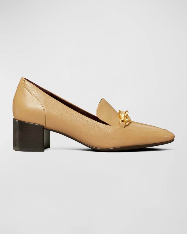 Jessa Leather Horse Bit Heeled Loafers