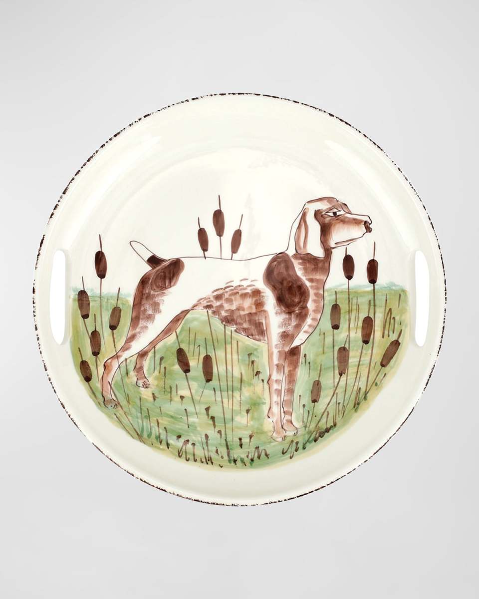 Wildlife Spaniel Handled Round Tray
