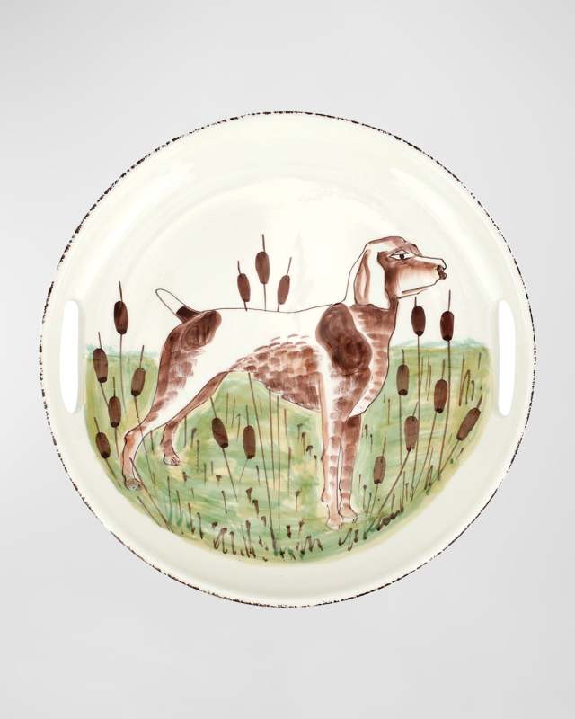 Wildlife Spaniel Handled Round Tray