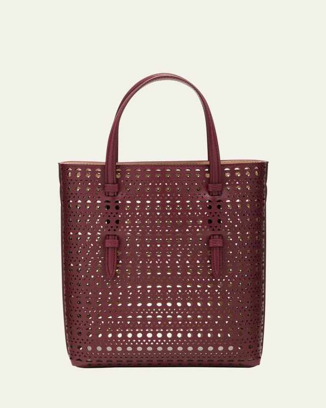 Mina North-South Tote Bag in Vienne Straight Perforated Leather