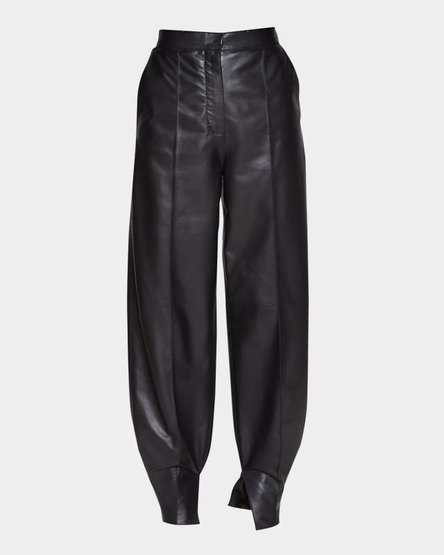 Lambskin Leather Balloon Trousers