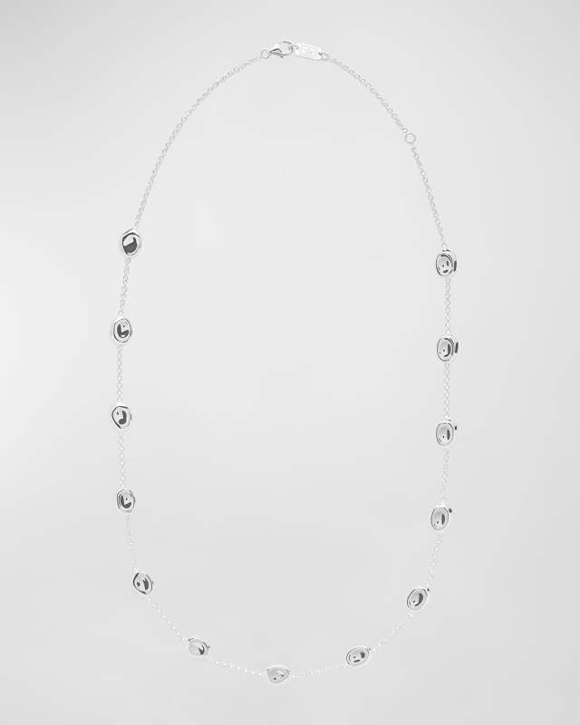 Short Multi Pebble Necklace in Sterling Silver
