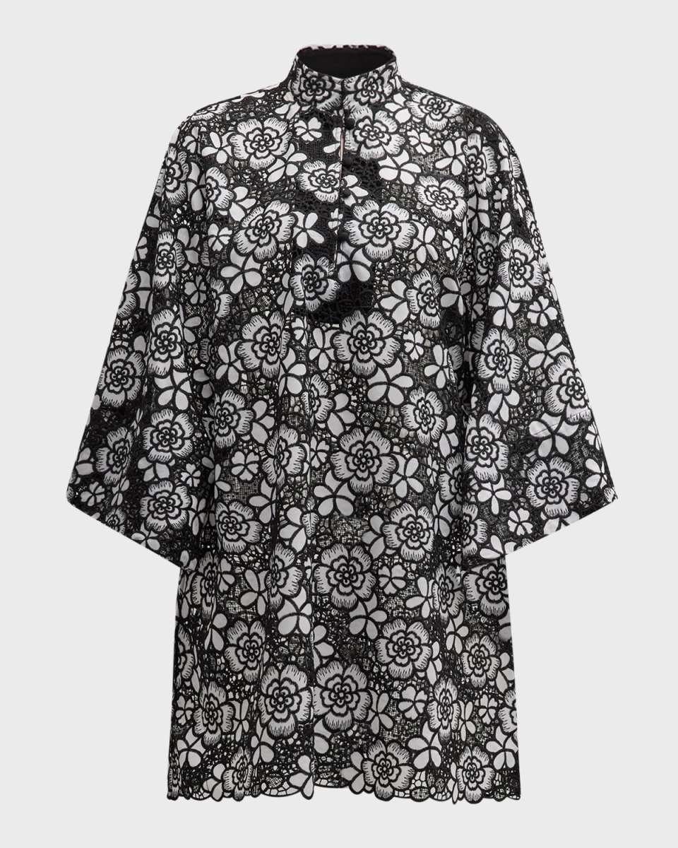 Floral Lace Mini Caftan