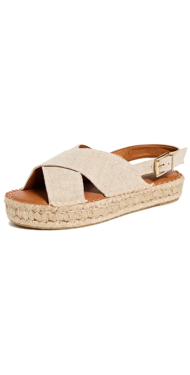 Alohas Crossed Platform Sandals Bicolor