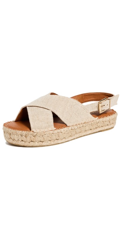 Alohas Crossed Platform Sandals Bicolor