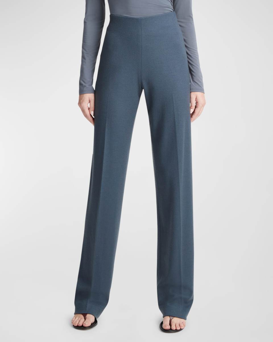 High-Rise Wool-Blend Wide-Leg Pants