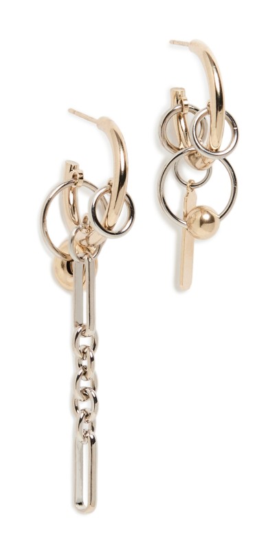 Justine Clenquet Iris Earrings Gold & Palladium