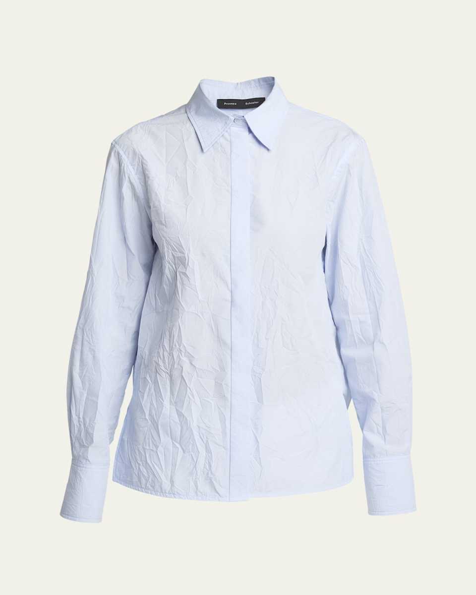 Allen Button Down Crinkled Cotton Shirt