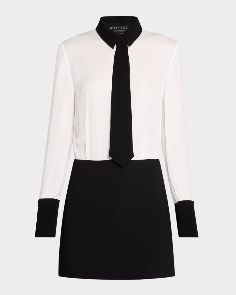 Mattie Colorblock Knit Mini Shirtdress