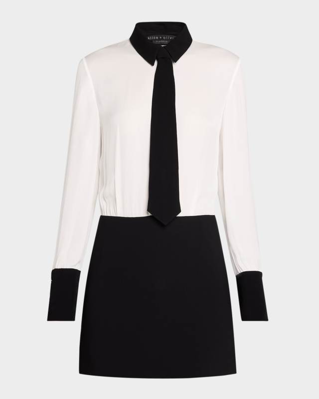 Mattie Colorblock Knit Mini Shirtdress