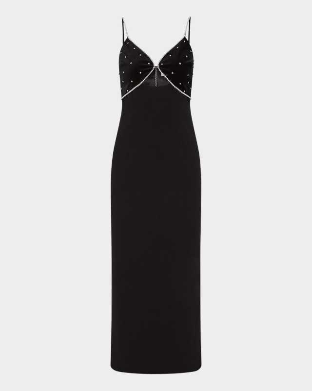 Giovanna Crystal-Embellished Cutout Midi Dress