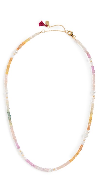 SHASHI Ella Gemstone Necklace Pink