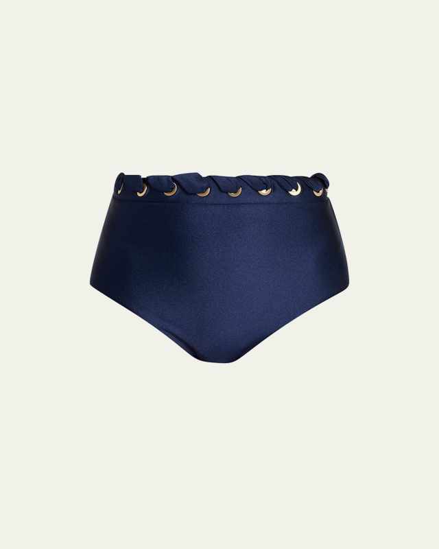 Alight Eyelet High-Waist Bikini Bottoms