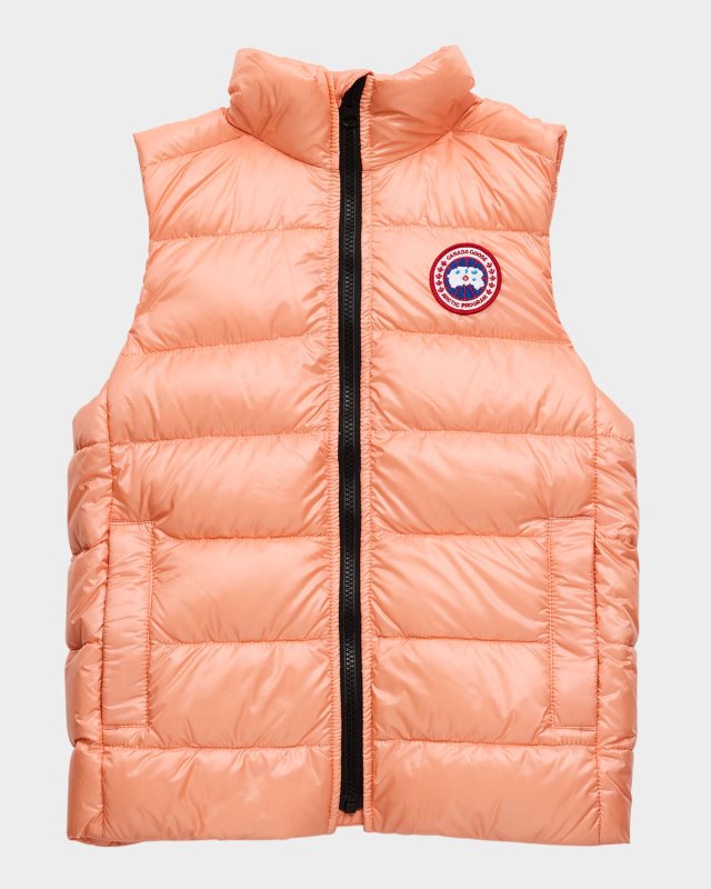 Girl's Crofton Logo-Print Puffer Vest, Size S-