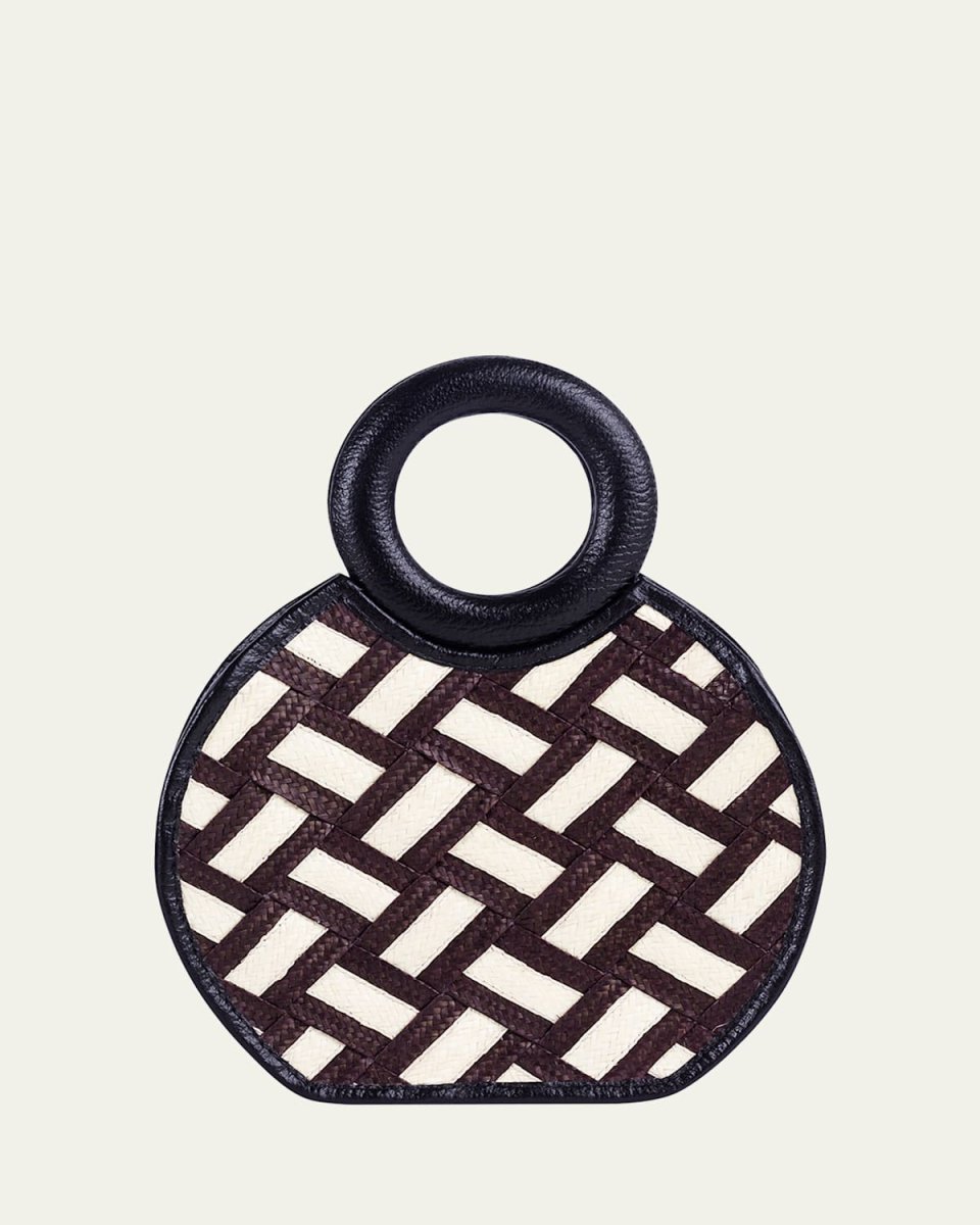 Zenu Braided Cana Flecha/Leather Top-Handle Bag