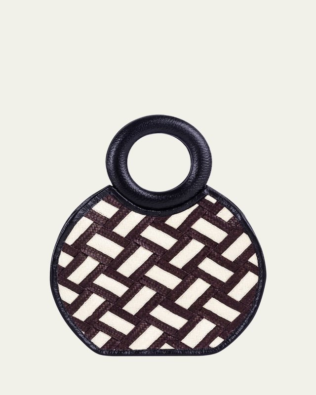 Zenu Braided Cana Flecha/Leather Top-Handle Bag