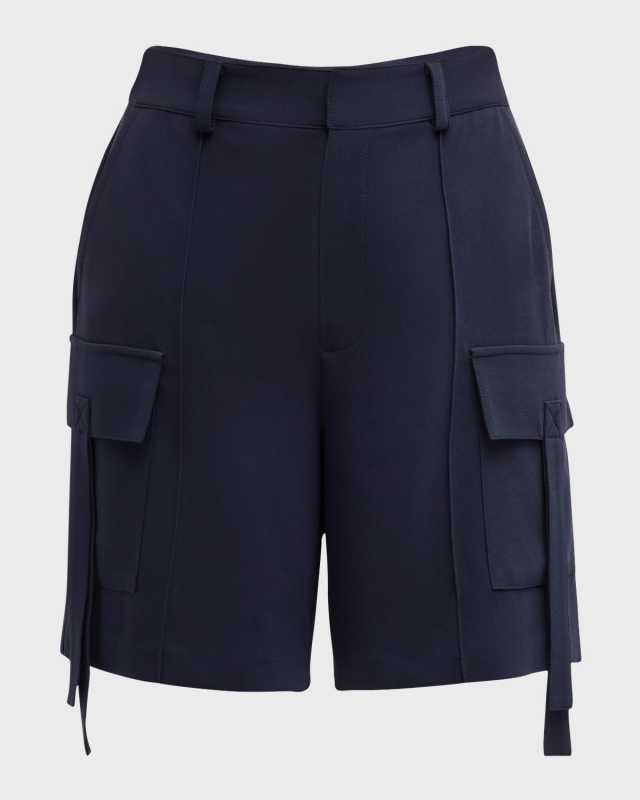 Odilia Relaxed Crepe Cargo Shorts