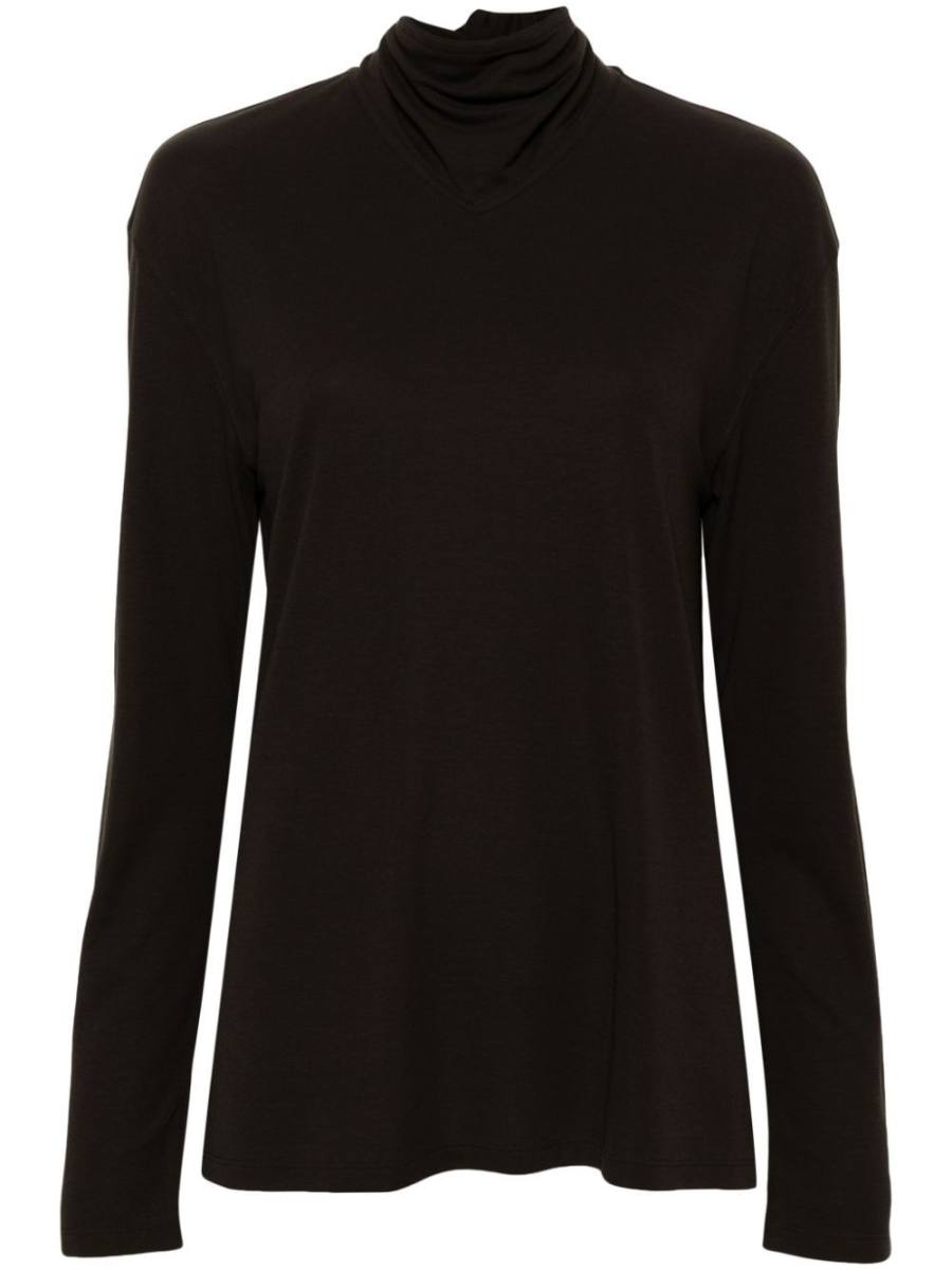 scarf-detail long-sleeve top