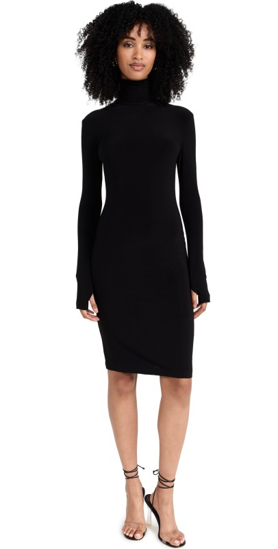 Norma Kamali Kamali Kulture Turtleneck Dress Black