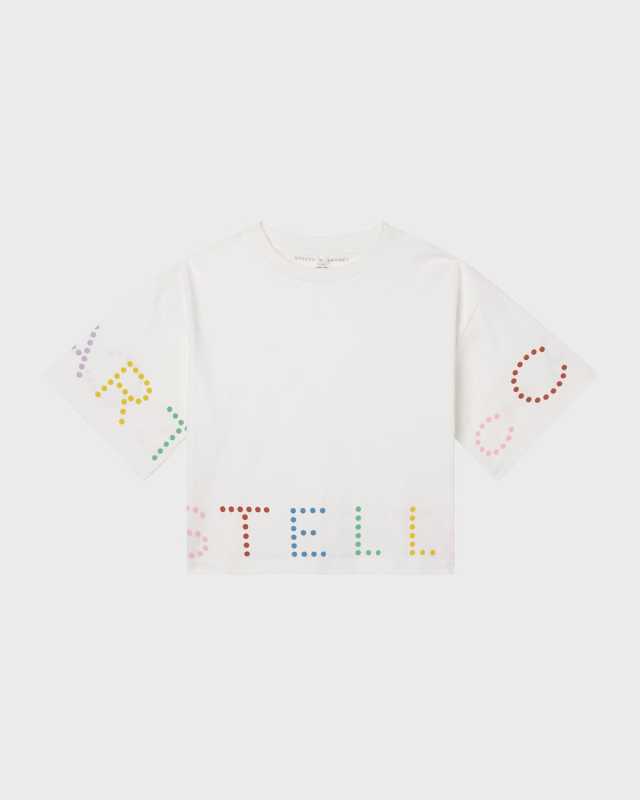 Girl's Multicolor Dotted Logo-Print T-Shirt, Size 4-10
