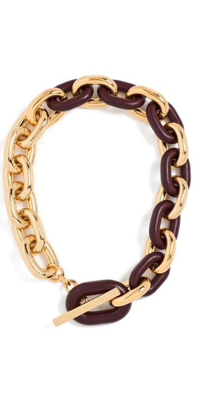 rabanne XL Link Necklace Gold/Burgundy