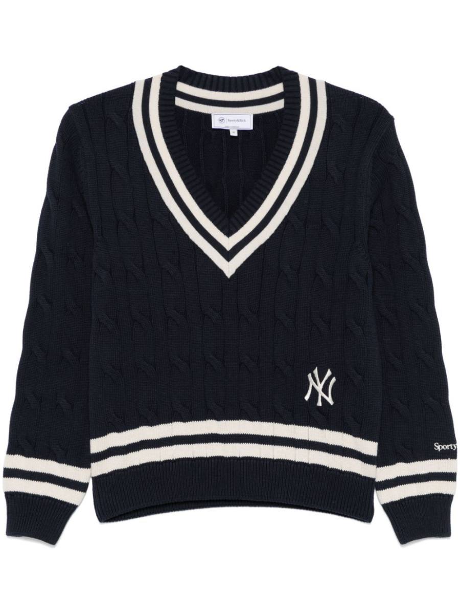 Yankees Serif cable-knit sweater