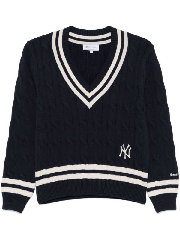 Yankees Serif cable-knit sweater