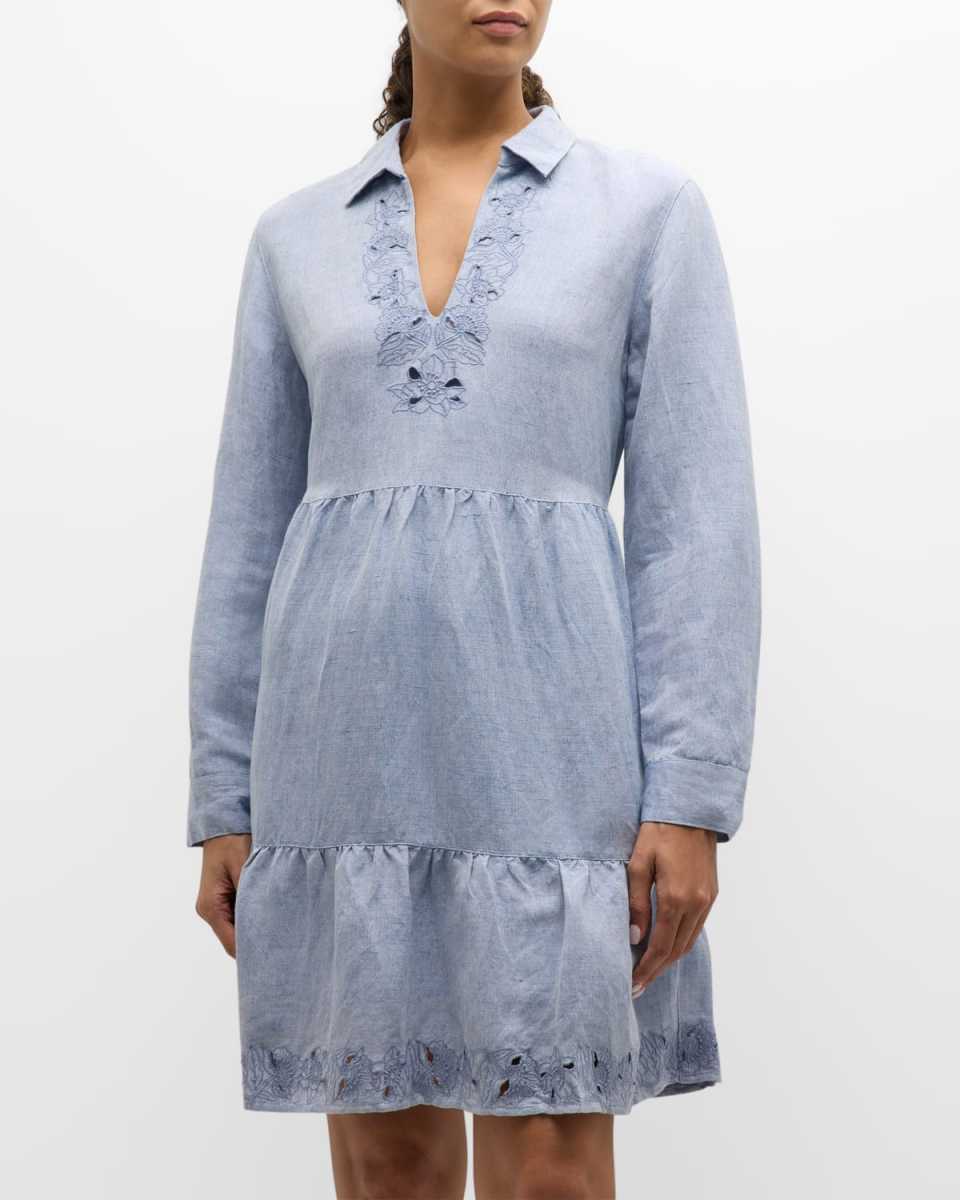 St. Lucia Floral Embroidered Mini Dress