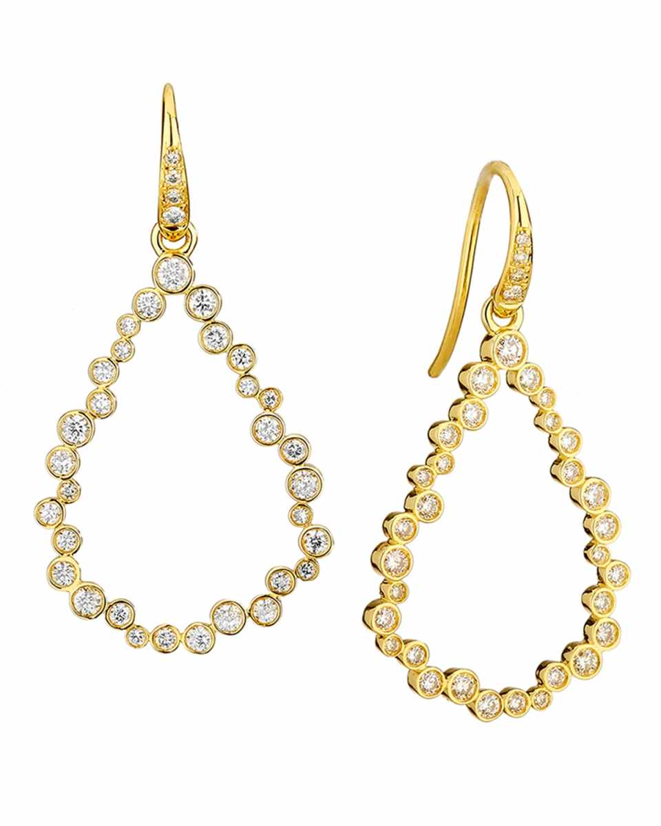 18K Diamond Bubbles Teardrop Earrings