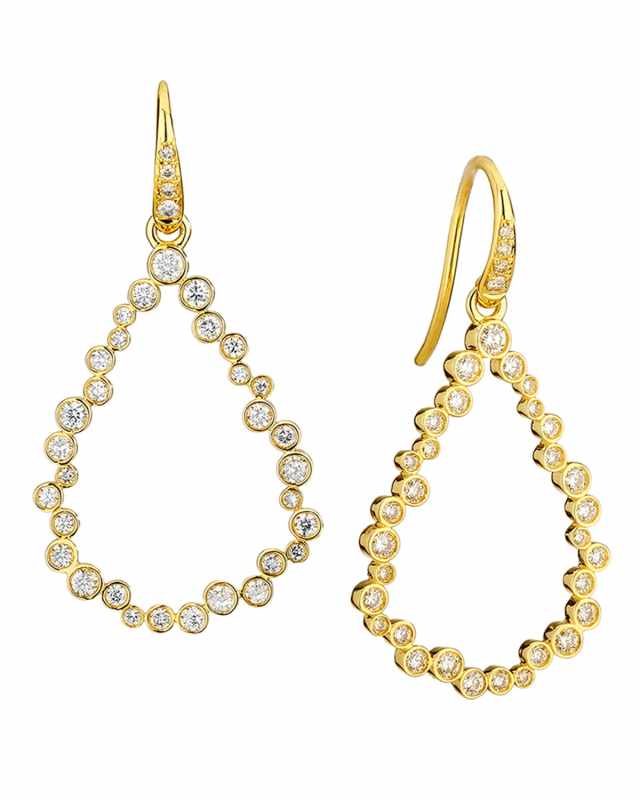 18K Diamond Bubbles Teardrop Earrings