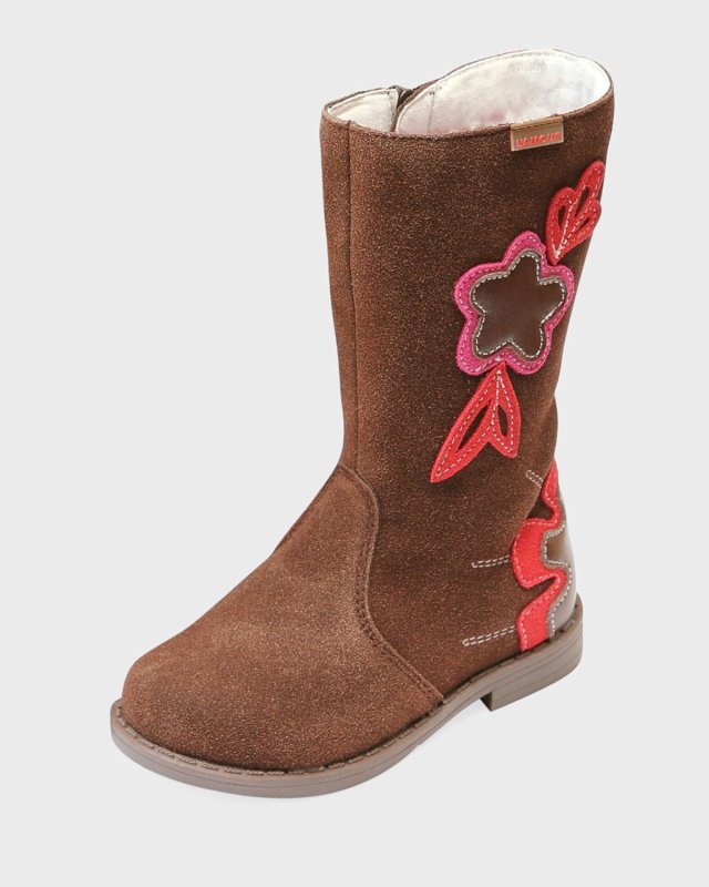 Fiore Tall Fashion Boot w/ Stitch Flowers, Baby/Toddler/Kids