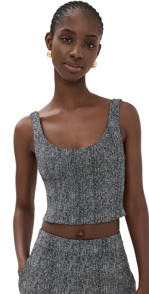 STAUD Wells Top Textured Herringbone