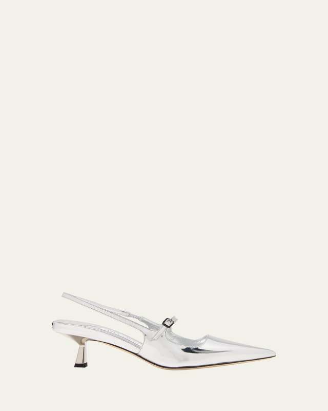 Didi Metallic Mary Jane Slingback Pumps