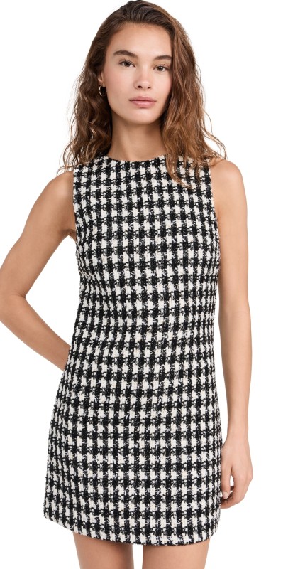 alice + olivia Clyde Aline Shift Dress Black/White
