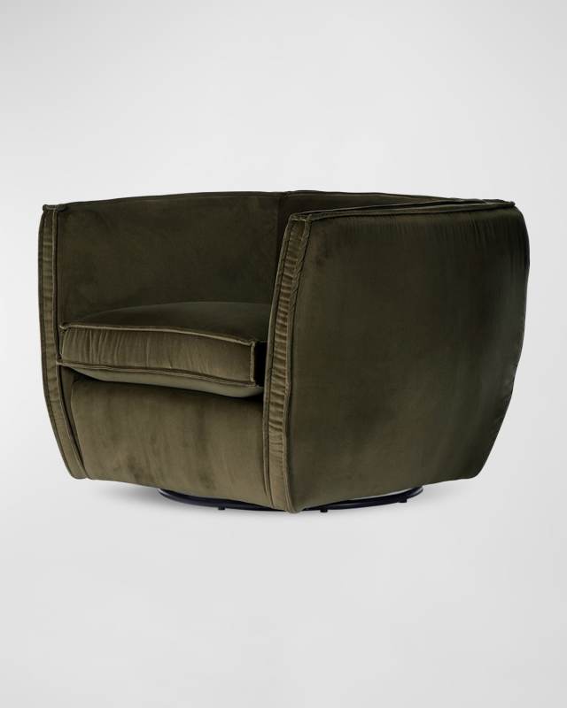 Rashi Velvet Swivel Chair