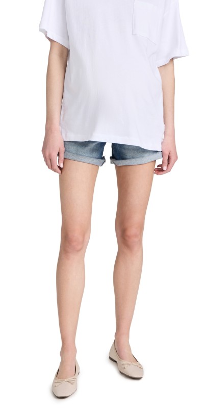 DL1961 Zoie Shorts Maternity: Relaxed 4.5 Lt. Springdale Rolled