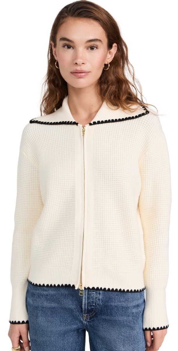 Varley Sibley Soft Knit Jacket Egret