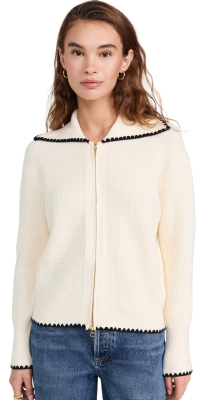 Varley Sibley Soft Knit Jacket Egret