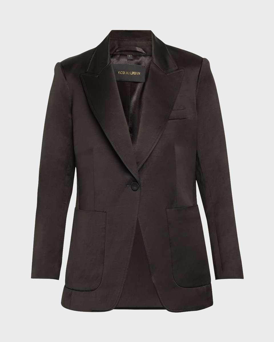 Francesca Single-Button Satin Jacket
