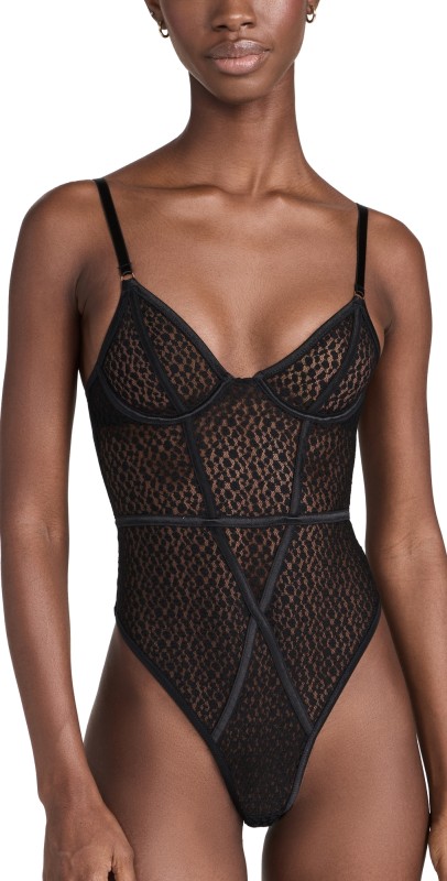 Coco de Mer Muse by Coco de Mer Lana Thong Bodysuit Black