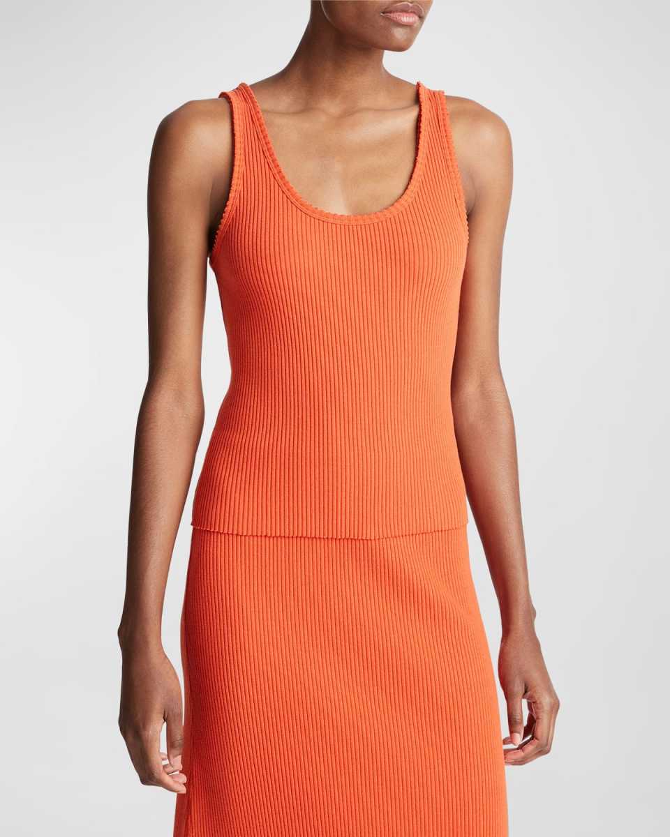 Scoop-Neck Rib Tank Top