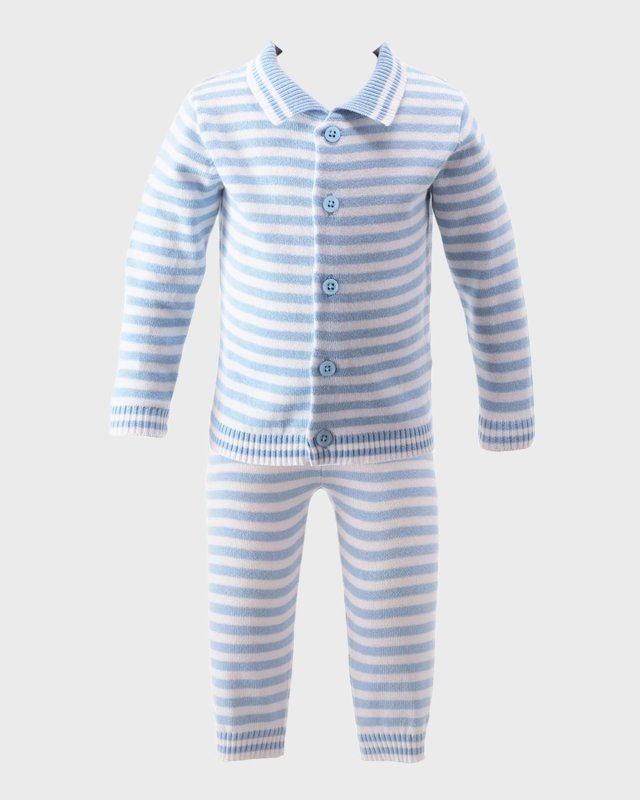Boy's Striped Knit Two-Piece Set, Size 3M-